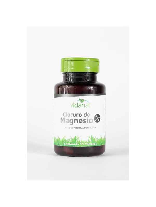 Cloruro de Magnesio de Vidanat | Suplemento Alimenticio Mineral | 30 Capsulas 655 mg