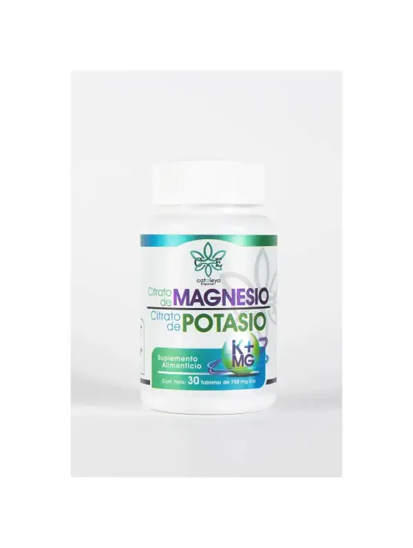 Citrato de Potasio K + MG de CE Cataleya Emporium | Suplemento Alimenticio con Potasio y Magnesio | 30 Tabletas 750 mg