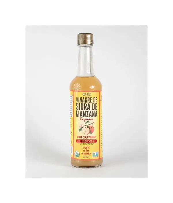 Vinagre de Sidra de Manzana Orgánico con Cultivo Madre de Luz Herbal | Suplemento Alimenticio Natural