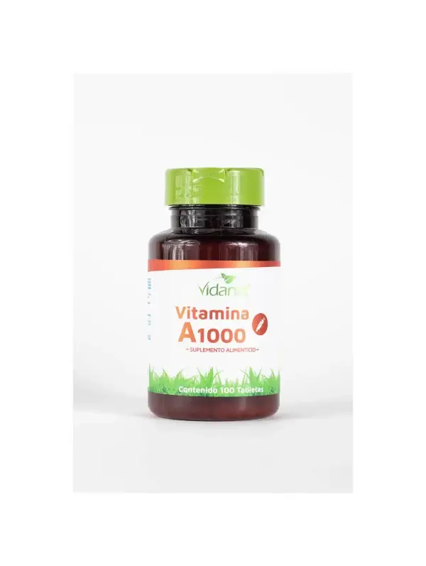 Vitamina A 1000 de Vidanat | Suplemento Alimenticio Vitamínico | 100 Tabletas 200 mg