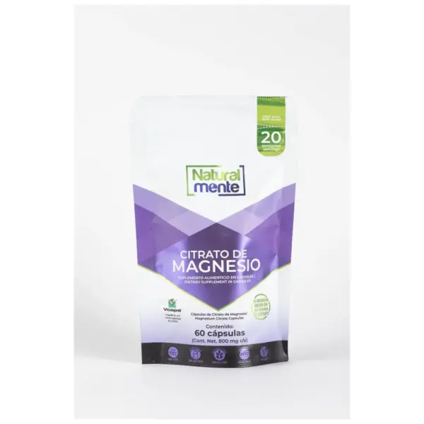 Citrato de Magnesio de Naturalmente | 60 cápsulas 800 mg