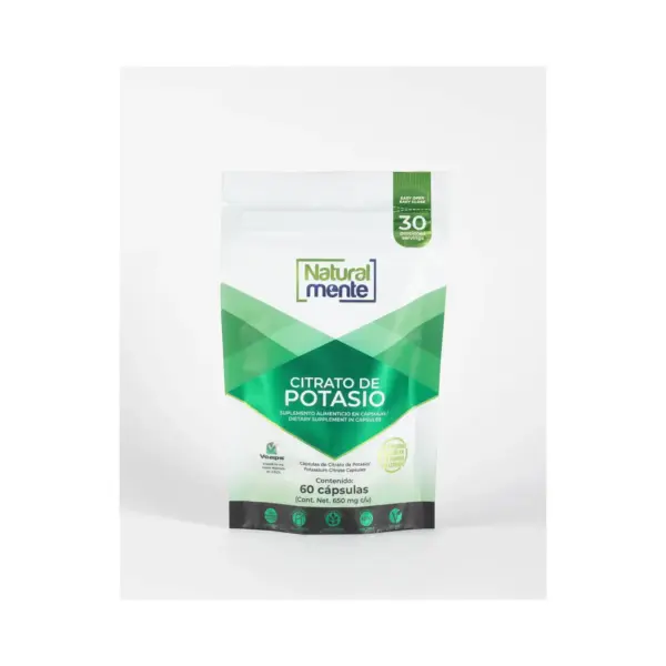 Citrato de Potasio de Naturalmente | 60 cáp. 650mg