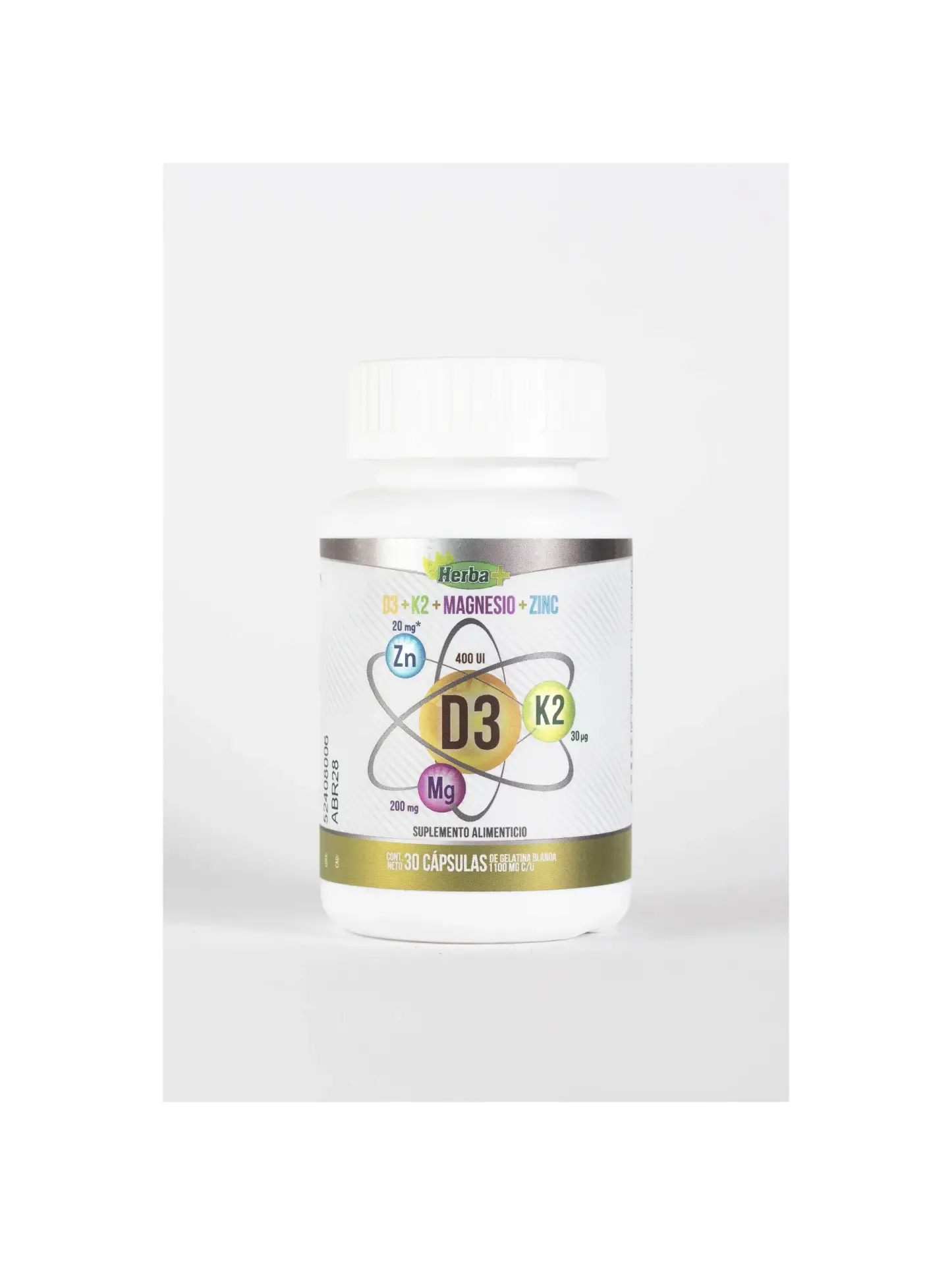 D3 + K2 + Magnesio + Zinc de Herba+| 30 Capsulas 1100 mg