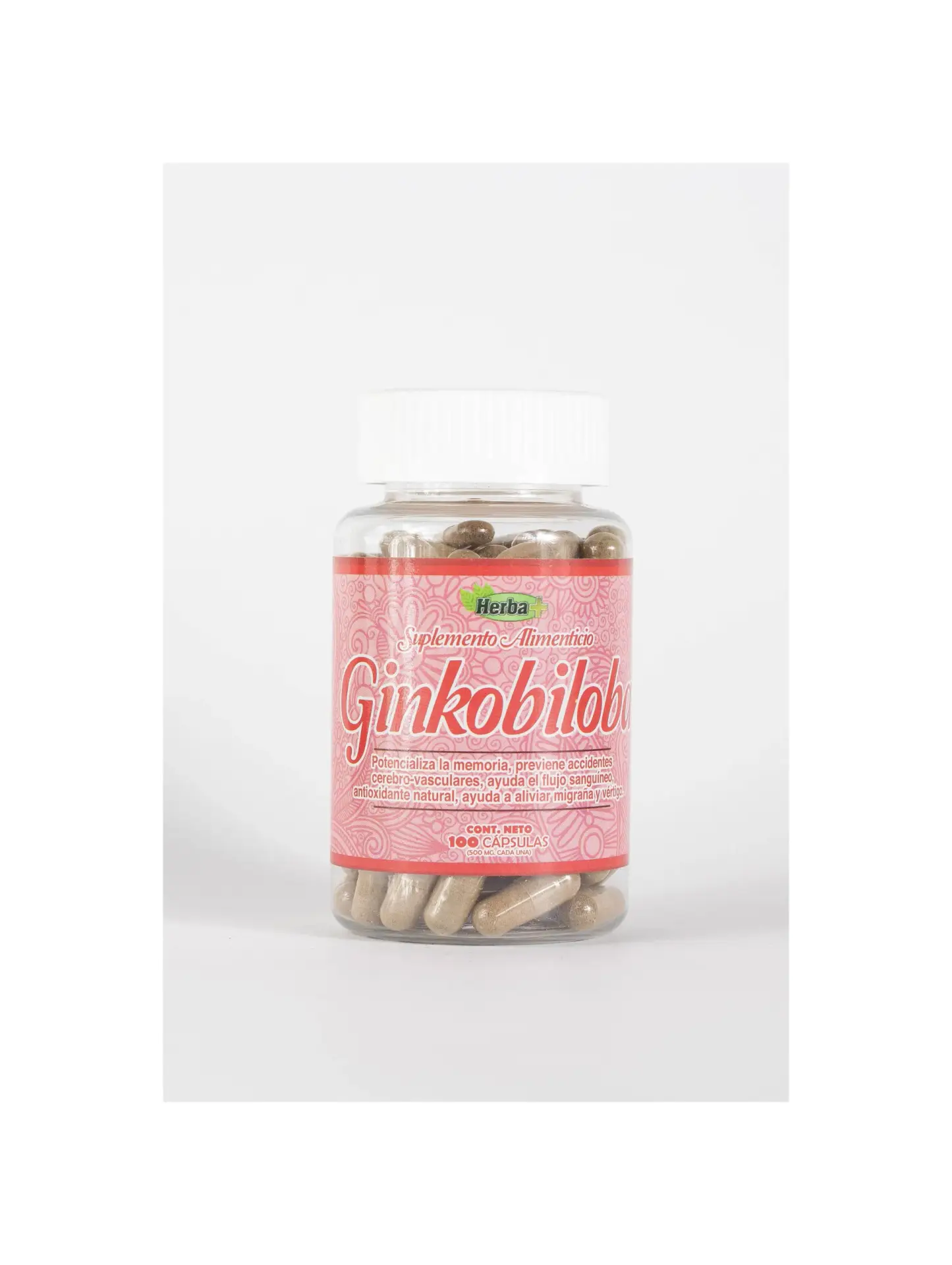 Ginkobiloba Suplemento Alimenticio de Herba+ | 100 Cap 500mg
